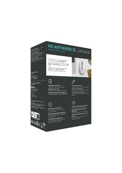 Logitech MX Anywhere 3S souris Bureau Droitier RF sans fil + Bluetooth Laser 8000 DPI