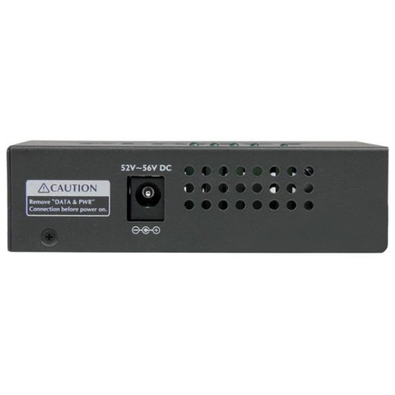 StarTech.com Injecteur PoE+ à 4 ports Gigabit - Midspan Power over Ethernet à fixation murale - 802.3at/af - Injecteur de puissance - CA 100-240 V - 120 Watt - connecteurs de sortie : 4 - noir - pour P/N: POEEXT1GAT, POEEXT2GAT, ST12MHDLANU