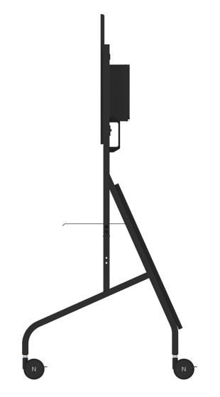 NEOMOUNTS FL50-575BL1 Support au sol mobile pour écran 65-110p - étagère multimédia incluse - installation rapide - TÜV