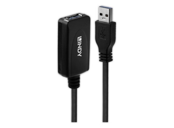 Lindy 43155 câble USB USB 3.2 Gen 1 (3.1 Gen 1) 5 m USB A Noir