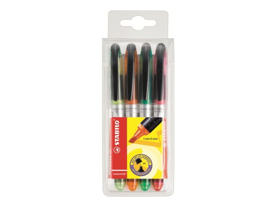 1 Etui de 4 Surligneurs à encre liquide STABILO NAVIGATOR