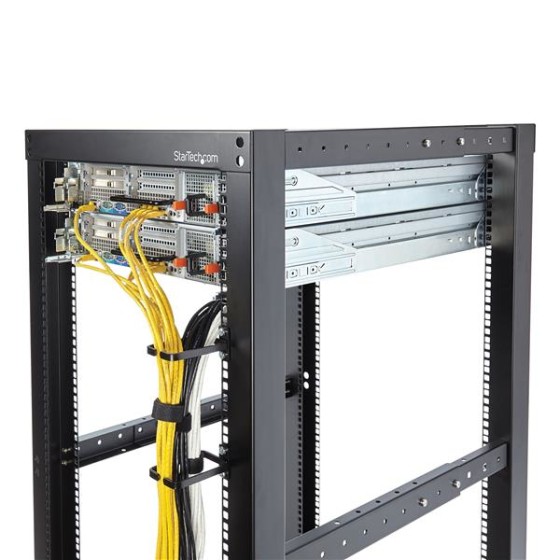 StarTech.com Anneau Métallique Gestion de Câbles Vertical pour Racks de Serveur 1U - Anneau en D Passe Câbles 5,7 cm x 10 cm - Anneau pour passage de câbles - noir - 1U - pour P/N: RACK-18U-20-WALL-OA, RACK-21U-20-WALL-OA, RACK-24U-20-WALL-OA, RK3236BKF,