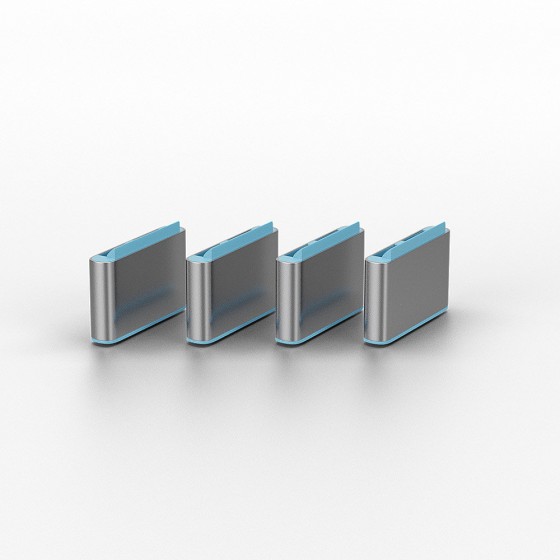 LINDY USB Type C Port Blocker Key - Pack of 4 Blockers Blue