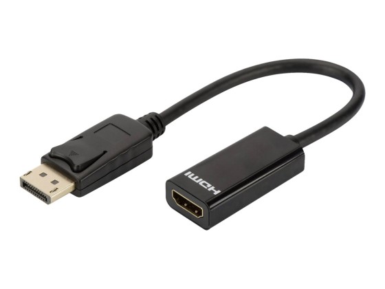 DLH - Câble adaptateur - DisplayPort pour HDMI - 23 cm - noir