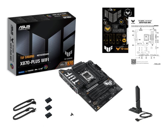 ASUS TUF GAMING X870-PLUS WIFI - Carte-mère - ATX - Socket AM5 - AMD X870 Chipset - USB4, USB-C 3.2 Gen 2x2, USB 3.2 Gen 2, USB 3.2 Gen 1 - Wi-Fi 7, 2.5 Gigabit LAN, Bluetooth - carte graphique embarquée (unité centrale requise) - audio HD (8 canaux)