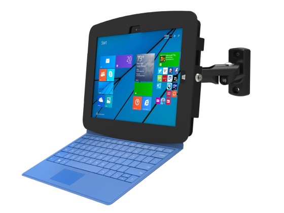 Compulocks Surface Pro 3-7 Bras oscillant Articulé pivotant et boîtier Space - Boîtier - Anti-vol - pour tablette - verrouillable - aluminium de haute qualité - noir - montable sur mur - pour Microsoft Surface Pro 3, Pro 4, Pro 5, Pro 6, Pro 7, Pro 7+