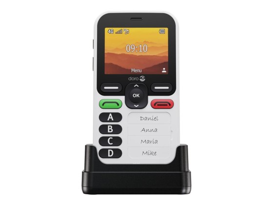DORO Leva X10 - 4G téléphone de service - RAM 64 Mo / Mémoire interne 128 Mo - microSD slot - 320 x 240 pixels (60 Hz) - blanc et noir
