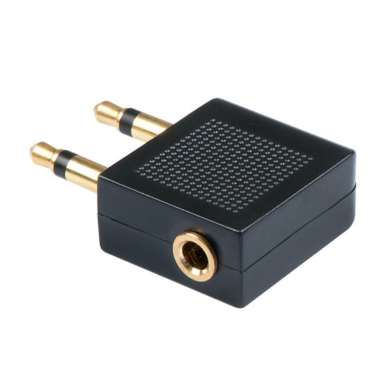 LINDY Jack Audio/phono Adapter 2x Jack plug 3.5mm 1x Jack socket 3.5mm Black