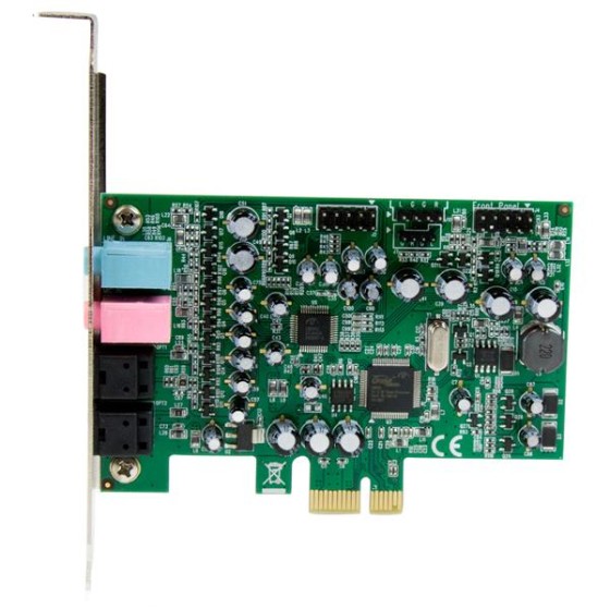 StarTech.com Carte son PCI Express 7.1 canaux pour son surround - 24 bit 192 KHz - Carte audio PCIe avec ports SPDIF et Mini-Jack 3,5 mm - Carte son - 192 kHz - 7.1 - PCIe - CM8828 - profil bas - pour P/N: BNDTB10GI, BNDTB210GSFP, BNDTB310GNDP, BNDTB410GS