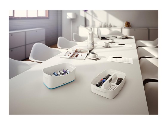 1 Boîte de rangement mybox petit blanc/bleu