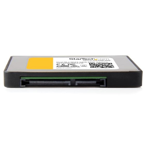 StarTech.com Adaptateur 2x SSD M.2 vers SATA 2,5" avec RAID - Convertisseur double M.2 vers SATA 6 Gb/s avec support TRIM - Contrôleur de stockage (RAID) - M.2 - 2 Canal - M.2 Card - RAID 0, 1, JBOD, BIG - SATA 6Gb/s - noir, argent