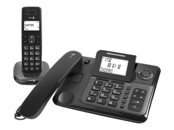 Doro Comfort 4005 - Filaire/sans fil - système de répondeur avec ID d'appelant - DECT - noir