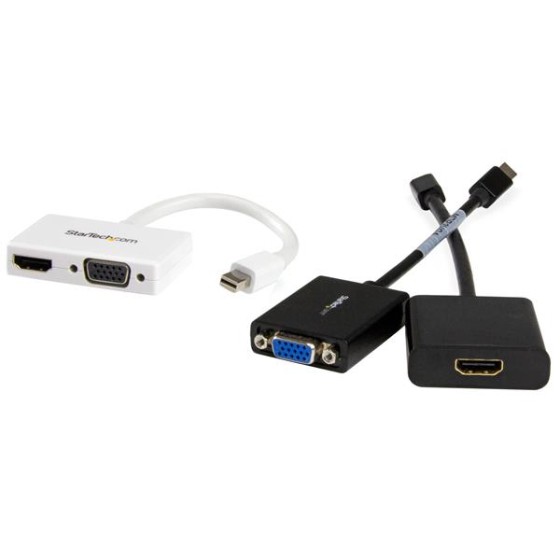 StarTech.com Adaptateur audio / vidéo de voyage - Convertisseur 2-en-1 Mini DisplayPort vers HDMI ou VGA - 1920x1200 / 1080p - Convertisseur vidéo - DisplayPort - HDMI, VGA - blanc - pour Apple MacBook Air