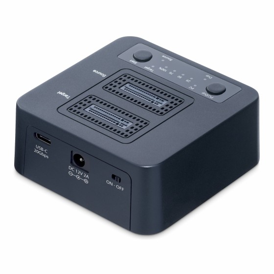 StarTech.com Duplicateur de Disque M.2 NVMe 1:1, Clonage/Copie Autonome de SSD M.2 Jusqu'à 90Go/min, Station d'Accueil de Disque Dur M.2 USB 3.2 20 Gbps à Deux Baies, Câbles USB-C/A Inclus