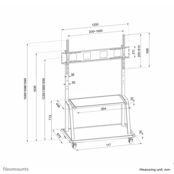 NEOMOUNTS NS-M4000BLACK Support au sol pour écran 60-105p