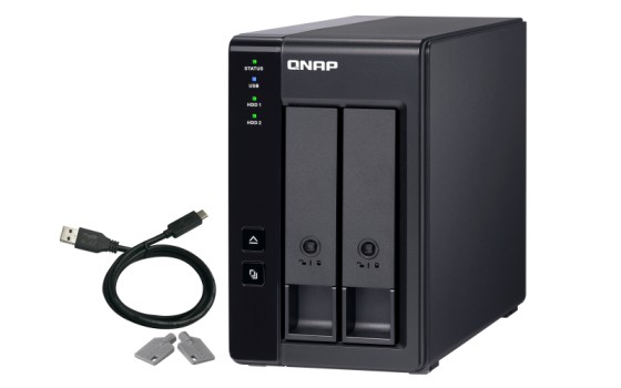 QNAP TR-002 2 Bay USB Type-C Direct Attached Storage with Hardware RAID