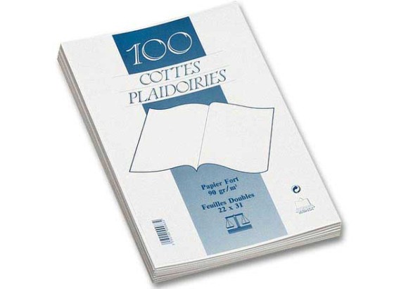 1 Lot de 100 Sous-chemises  Cotes De Plaidoirie 22 x31cm 90G