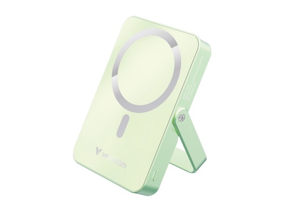 Verbatim Charge 'n' Go - Banque d'alimentation sans fil - magnétique, avec support - Li-pol - 10000 mAh - 20 Watt - 3 A - PD (24 pin USB-C) - vert