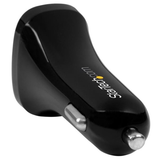 StarTech.com Chargeur de voiture double USB - Adaptateur allume cigare à 2 ports USB - Haute puissance (24 W/4,8 A) - Blanc - Adaptateur d'alimentation pour voiture - 24 Watt - 4.8 A - 2 connecteurs de sortie (USB) - noir - pour P/N: USBLT1MW, USBLT1MWS,
