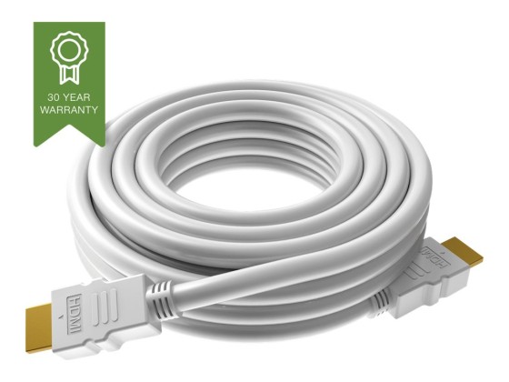 4K - HDMI version 2.0 - connecteurs plaqués or - ethernet - HDMI (m) vers HDMI (m) - diamètre extérieur 8,0 mm - 26 AWG - 10 m - blanc