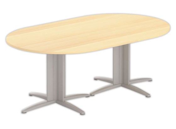 1 Table réunion ovale 200x120 hêtre/aluminium
