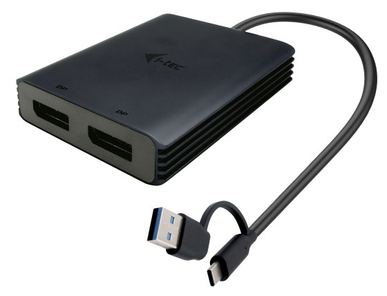 I-TEC USB-A/USB-C Dual 4K DP Video Adapter 2x 4K DP Display Adapter with DisplayLink Chip 6950
