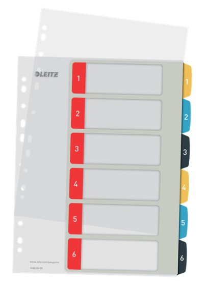 Leitz 12460000 intercalaire de classement Onglet avec index numérique Polypropylène (PP)