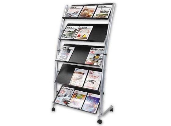 1 Présentoir 5 tablettes 15 documents A4alu