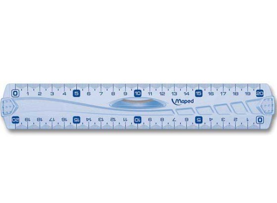 1 Règle de bureau double en plastique ECO - 20 cm