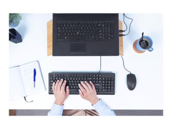 Trust Primo clavier Souris incluse Bureau USB AZERTY Français Noir