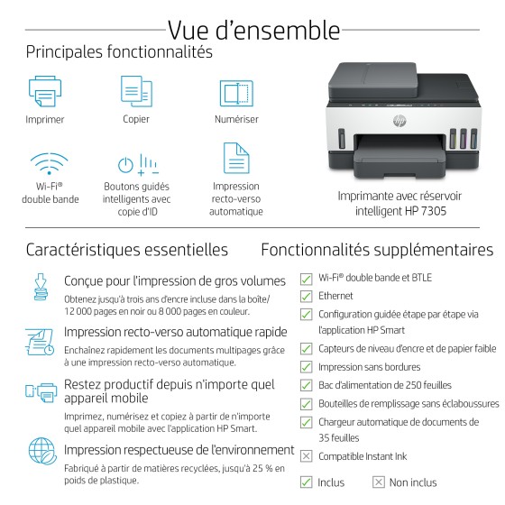 HP Smart Tank 7305 All-in-One A4 color 9ppm Print Scan Copy Light Basalt