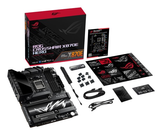ASUS ROG CROSSHAIR X870E HERO - Carte-mère - ATX - Socket AM5 - AMD X870E Chipset - USB4, USB 3.2 Gen 2, USB-C 3.2 Gen2, USB 3.2 Gen 1, USB-C 3.2 Gen 2x2 - Wi-Fi 7, Bluetooth, 5 Gigabit Ethernet - carte graphique embarquée (unité centrale requise) - audio