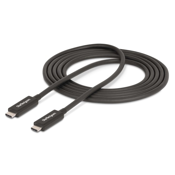 StarTech.com Câble Thunderbolt 4 Actif de 2m, 40Gps, 100W PD, Vidéo 4K/8K - Câble USB - 24 pin USB-C (M) pour 24 pin USB-C (M) - USB 3.2 Gen 2 / USB4 / Thunderbolt 3 / Thunderbolt 4 / DisplayPort 1.4a - 2 m - actif, Alimentation USB (100 W), débit de tran