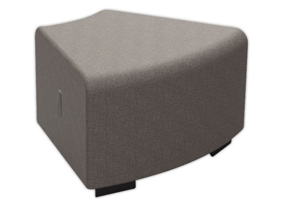 1 POUF ANGULAIRE HIZIA 1 PLACE GRIS MONTÉ