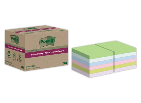 1 Boite de 12 Blocs Post-It 7,6 X 7,6 cm, 70 feuilles- assortis