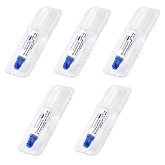 StarTech.com Pâte Thermique PC - Graisse Thermique pour Processeur, Lot de 5 Seringues Refermable (1,5g/Chacune) - Pâte Thermique GPU/CPU - Pâte Thermique Ordinateur RoHS/CE (SILV5-THERMAL-PASTE) - Pâte thermique - haute performance (pack de 5)