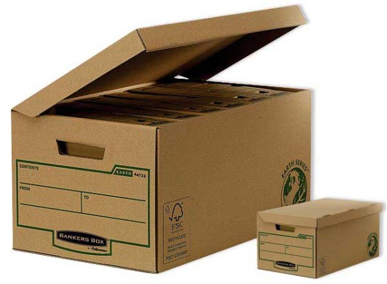 1 Carton de 10 Containers pour boites à archives ouverture sur le dessus Earth series