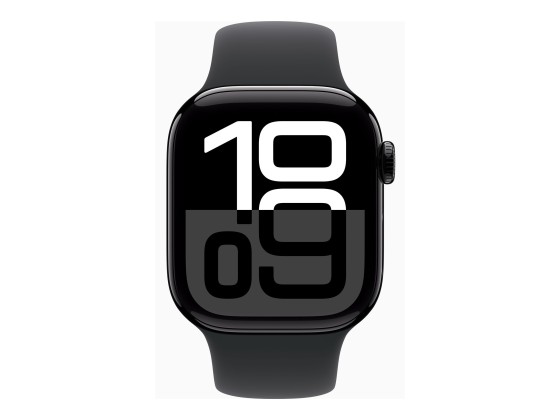 Apple Watch Series 10 (GPS) - 42 mm - aluminium noir jais - montre intelligente avec bande sport - fluoroélastomère - noir - taille du bracelet : S/M - 64 Go - Wi-Fi 4, UWB, Bluetooth - 30 g