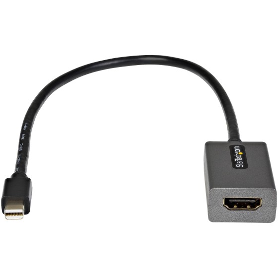 StarTech.com Adaptateur Mini DisplayPort vers HDMI - Dongle mDP to HDMI - 1080p - Mini DisplayPort 1.2 vers Écrans/Affichages HDMI - Convertisseur Mini DP vers HDMI - Câble Intégré 30cm (MDP2HDEC) - Adaptateur vidéo - Mini DisplayPort mâle pour HDMI femel