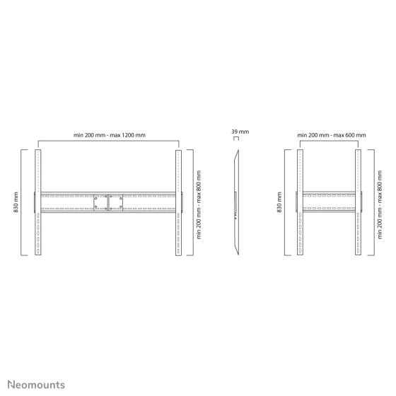 NEOMOUNTS LFD-W1500 Support pour écran mural 60-100p - fixe - paysage et portrait