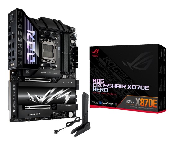 ASUS ROG CROSSHAIR X870E HERO - Carte-mère - ATX - Socket AM5 - AMD X870E Chipset - USB4, USB 3.2 Gen 2, USB-C 3.2 Gen2, USB 3.2 Gen 1, USB-C 3.2 Gen 2x2 - Wi-Fi 7, Bluetooth, 5 Gigabit Ethernet - carte graphique embarquée (unité centrale requise) - audio