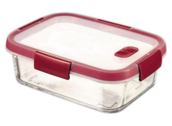 1 Boite alimentaire en verre rectangle 0,9L CURVER rouge