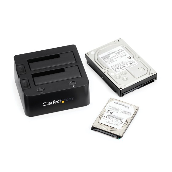 StarTech.com Dock Disque Dur USB 3.0 2 Baies, Docking Station SATA/IDE - Contrôleur de stockage - 2.5", 3.5" - ATA / SATA 6Gb/s - USB 3.0 - noir - pour P/N: SVA12M5NA