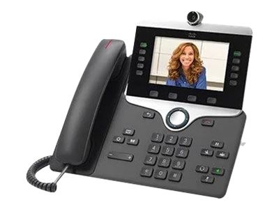 Cisco IP Phone 8845 - Visiophone IP - avec appareil photo numérique, Interface Bluetooth - SIP, SDP - 5 lignes - Charbon