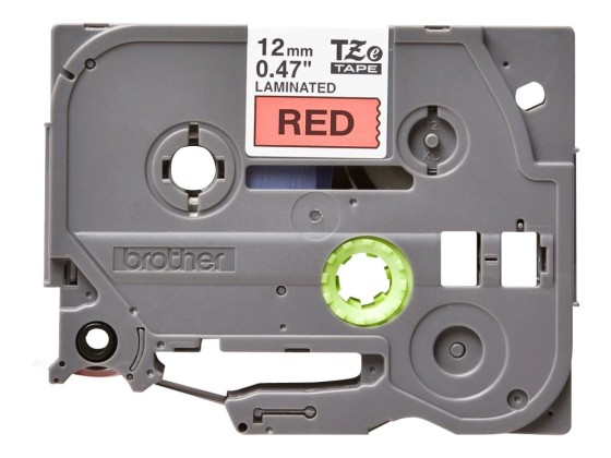 Brother TZE-431 label-making tape Black on red