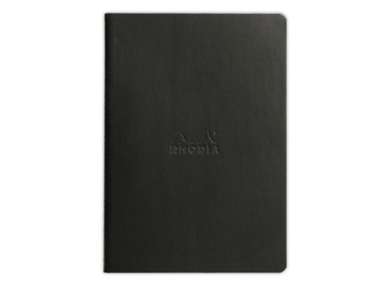 1 Carnet piqué Rhodiarama A5 64 pages, ligné, couverture souple noire