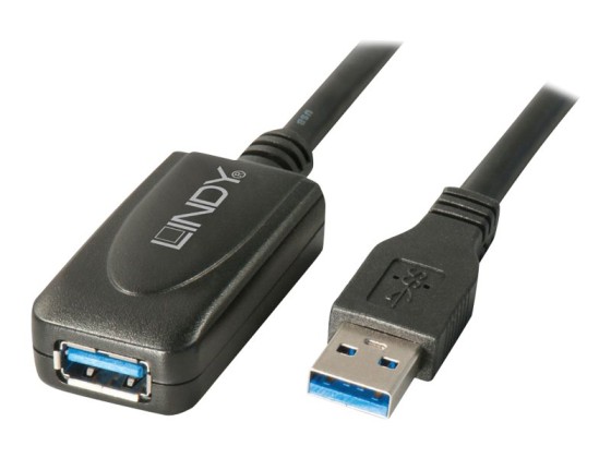 Lindy 43155 câble USB USB 3.2 Gen 1 (3.1 Gen 1) 5 m USB A Noir