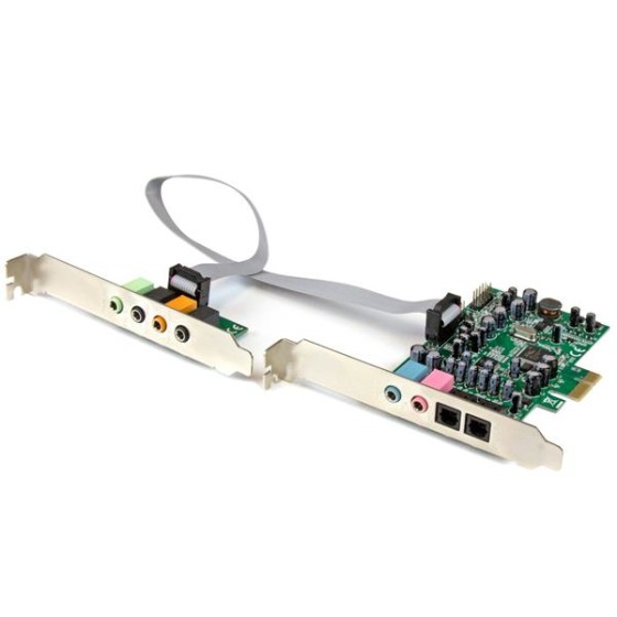 StarTech.com Carte son PCI Express 7.1 canaux pour son surround - 24 bit 192 KHz - Carte audio PCIe avec ports SPDIF et Mini-Jack 3,5 mm - Carte son - 192 kHz - 7.1 - PCIe - CM8828 - profil bas - pour P/N: BNDTB10GI, BNDTB210GSFP, BNDTB310GNDP, BNDTB410GS