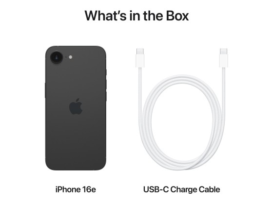 Apple iPhone 16e - 5G smartphone - double SIM / Mémoire interne 512 Go - écran OEL - 6.1" - 2532 x 1170 pixels - rear camera 48 MP - front camera 12 MP - noir
