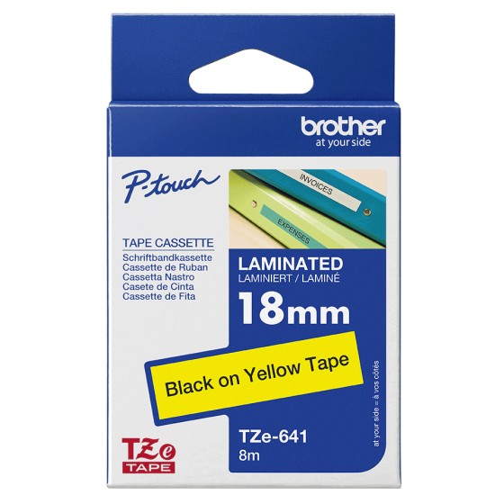 1 Ruban pour titreuse BROTHER TZE 641 18mm jaune impression noire